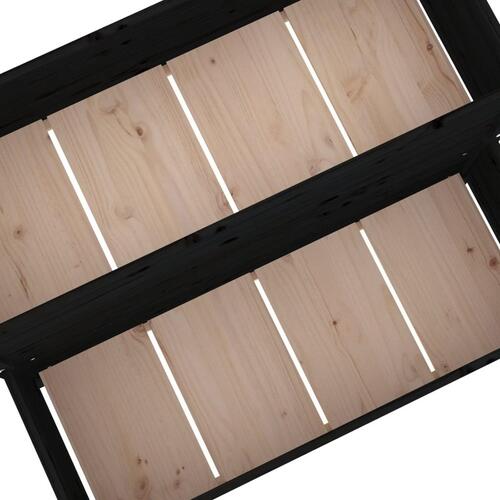 Plantekasse 110x84x75 cm massivt fyrretræ sort