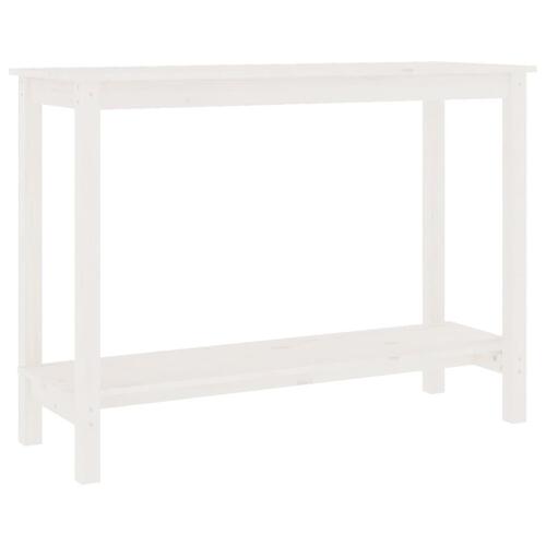 Konsolbord 110x40x80 cm massivt fyrretræ hvid