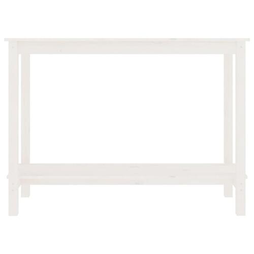 Konsolbord 110x40x80 cm massivt fyrretræ hvid