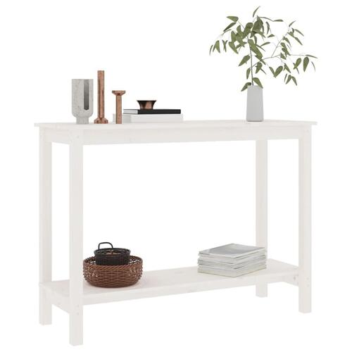Konsolbord 110x40x80 cm massivt fyrretræ hvid