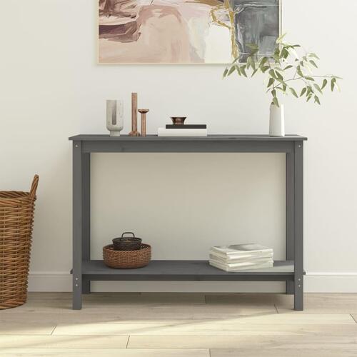 Konsolbord 110x40x80 cm massivt fyrretræ grå