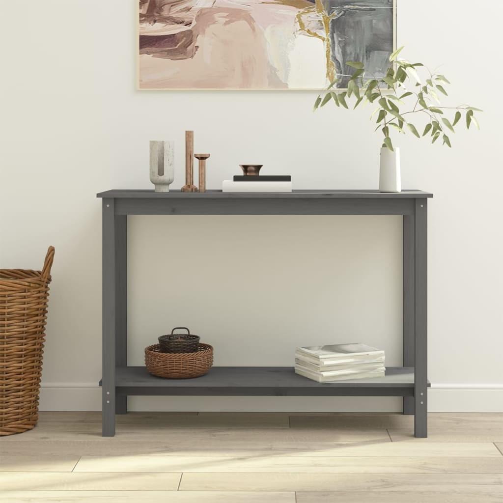 Konsolbord 110x40x80 cm massivt fyrretræ grå