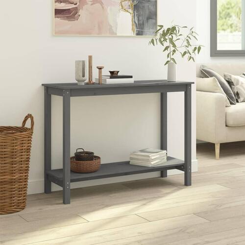 Konsolbord 110x40x80 cm massivt fyrretræ grå