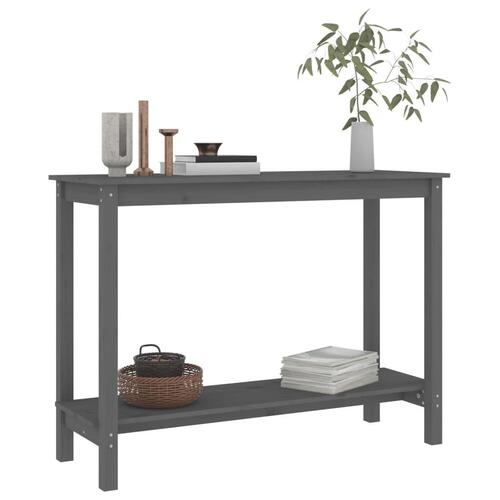 Konsolbord 110x40x80 cm massivt fyrretræ grå