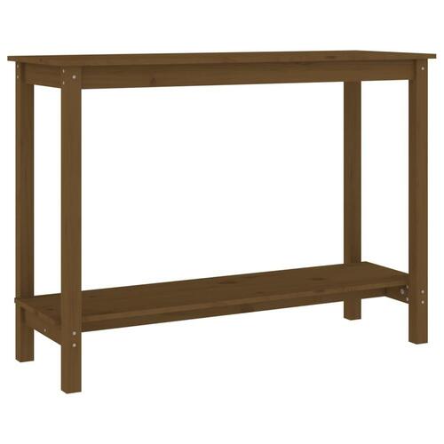 Konsolbord 110x40x80 cm massivt fyrretræ gyldenbrun