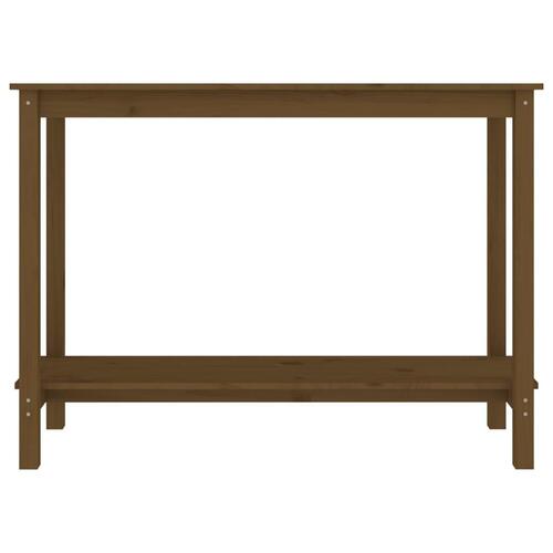 Konsolbord 110x40x80 cm massivt fyrretræ gyldenbrun