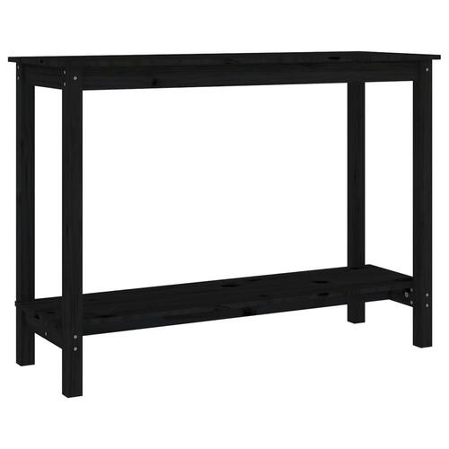 Konsolbord 110x40x80 cm massivt fyrretræ sort