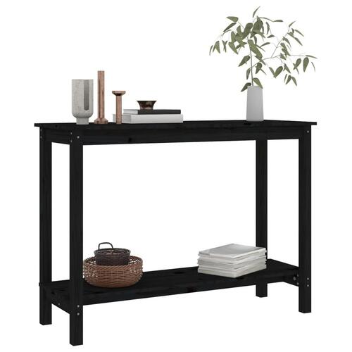 Konsolbord 110x40x80 cm massivt fyrretræ sort