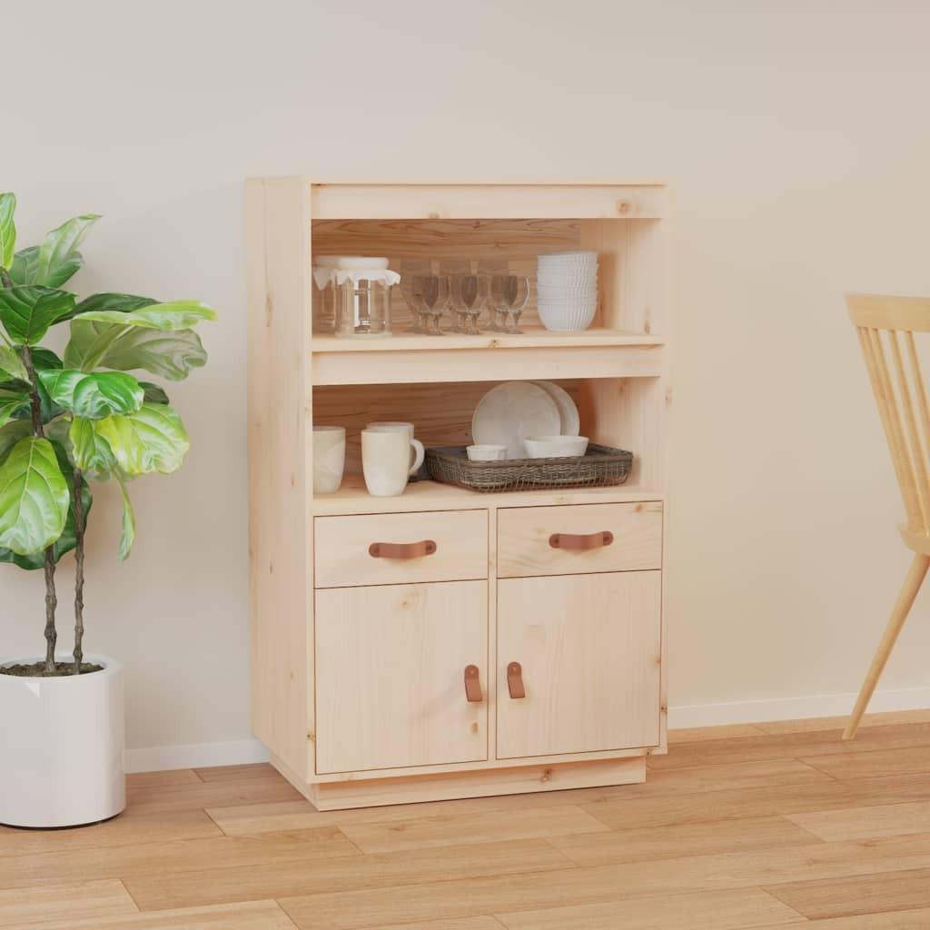 Højskab 67x40x108,5 cm massivt fyrretræ