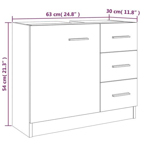 Underskab 63x30x54 cm konstrueret træ røget egetræsfarve