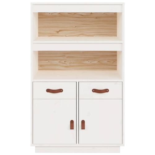 Højskab 67x40x108,5 cm massivt fyrretræ hvid