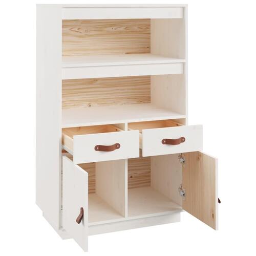 Højskab 67x40x108,5 cm massivt fyrretræ hvid