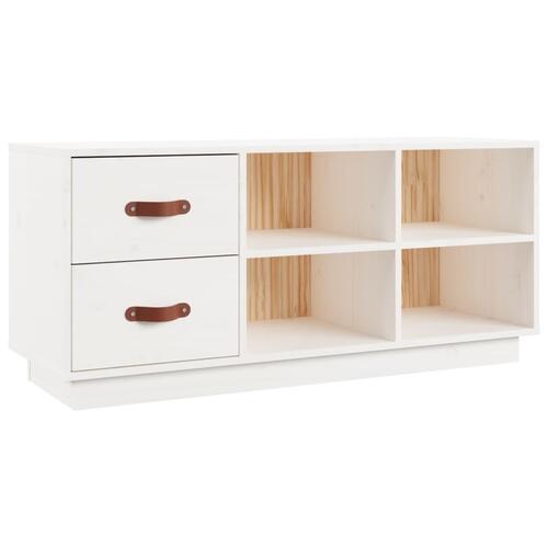 Skobænk 100x34x45 cm massivt fyrretræ hvid