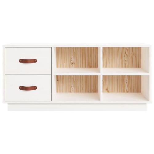 Skobænk 100x34x45 cm massivt fyrretræ hvid