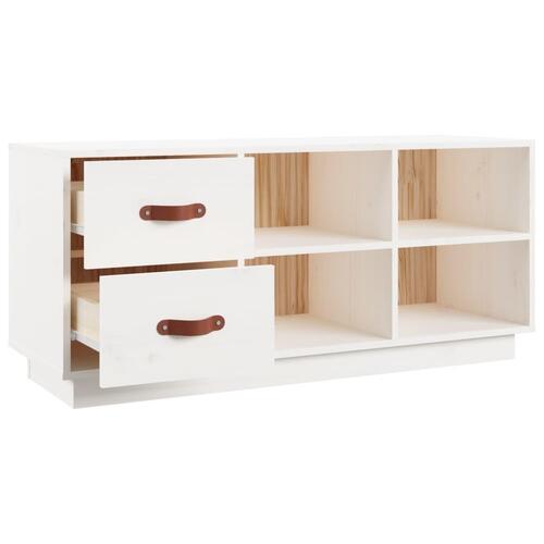 Skobænk 100x34x45 cm massivt fyrretræ hvid