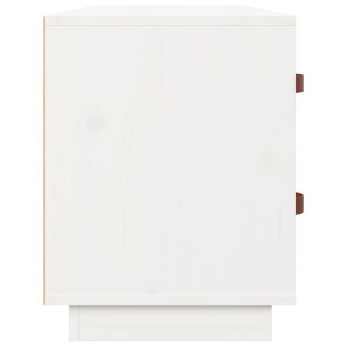 Skobænk 100x34x45 cm massivt fyrretræ hvid