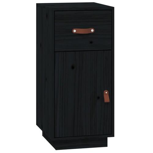 Skænk 34x40x75 cm massivt fyrretræ sort