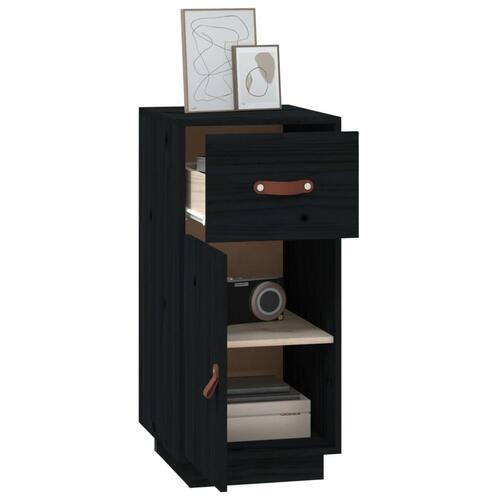 Skænk 34x40x75 cm massivt fyrretræ sort