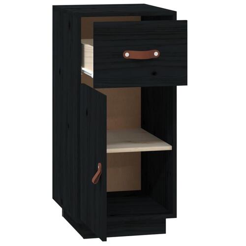 Skænk 34x40x75 cm massivt fyrretræ sort