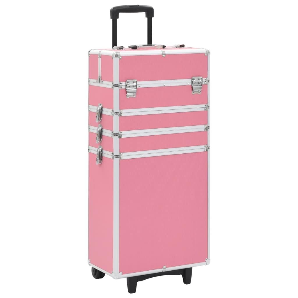 Makeupkuffert aluminium pink billede