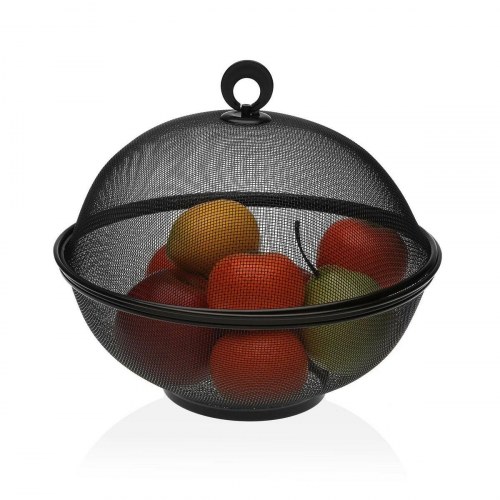 Versa frugtskål med låg - sort stål, 28 cm