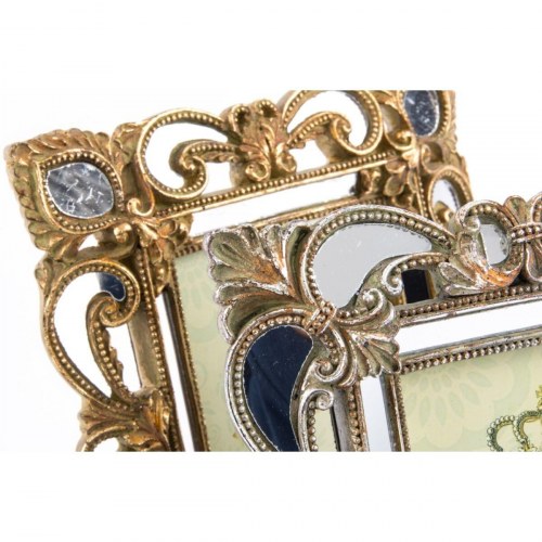 Fotoramme 19 × 2 × 25 cm - sølv/gylden, harpiks, Shabby Chic (2 stk.)
