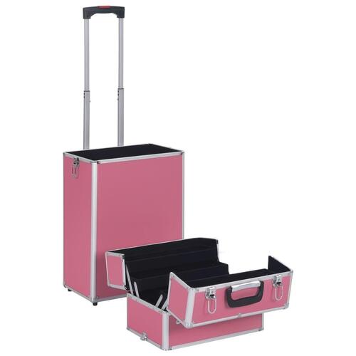 Makeupkuffert aluminium pink