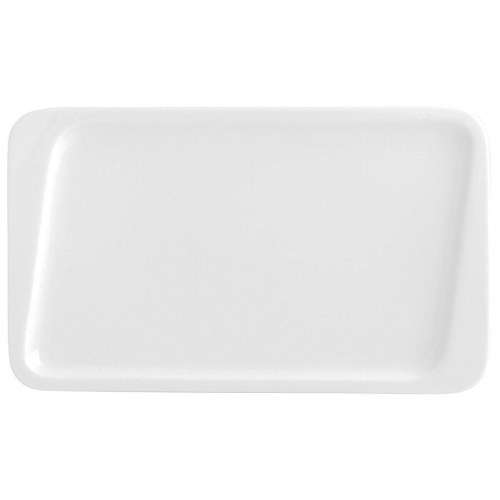 Chef desserttallerken i keramik, hvid 25 × 15 cm - 6 stk.