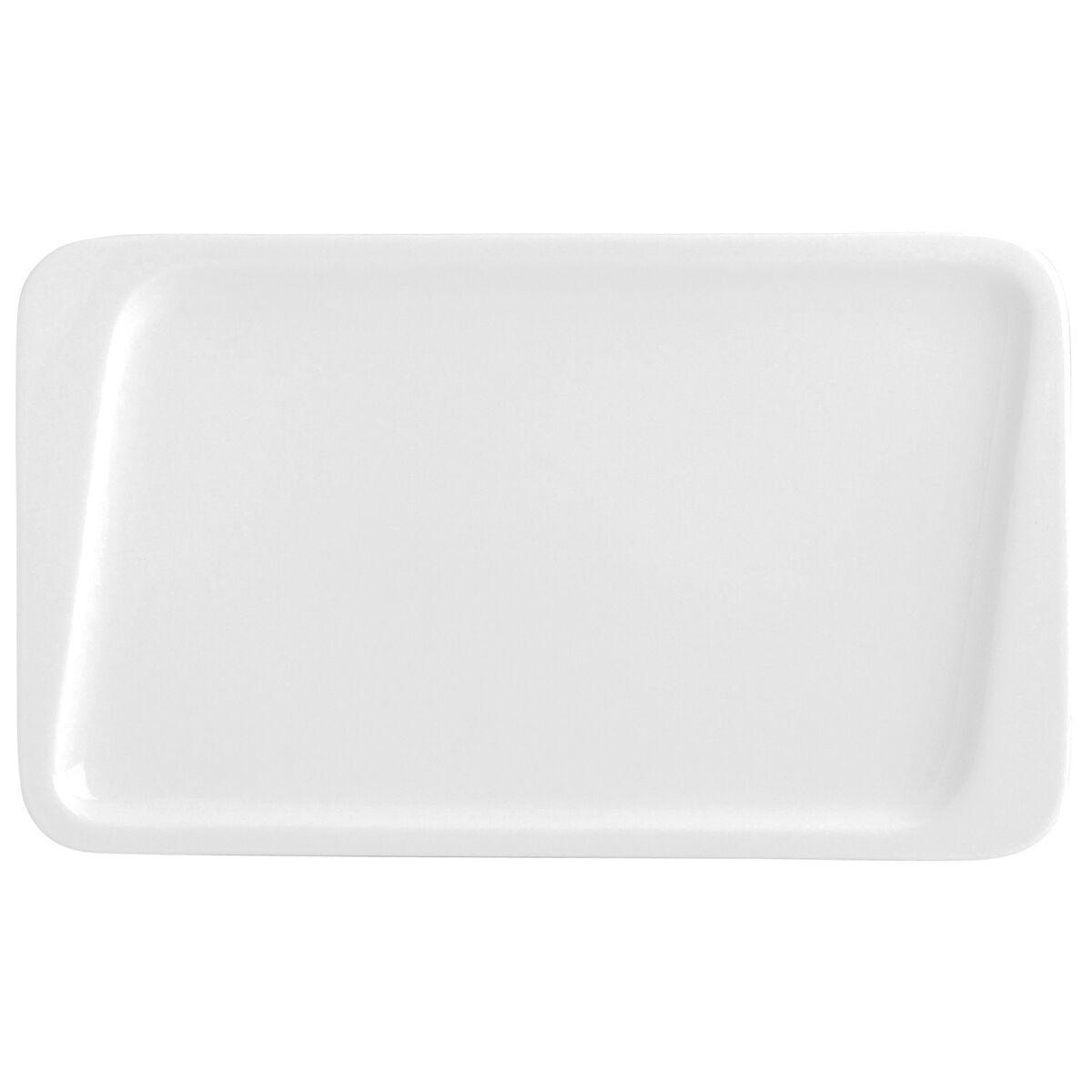 Chef desserttallerken i keramik, hvid 25 × 15 cm - 6 stk.