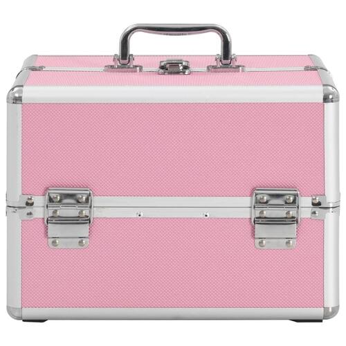 Makeupkuffert 22 x 30 x 21 cm pink aluminium