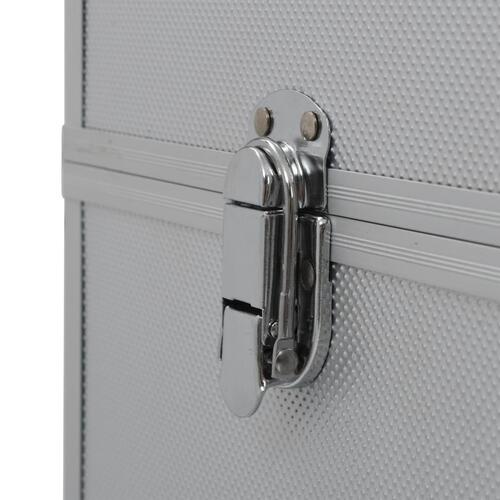 Makeupkuffert 37 x 24 x 40 cm sølvfarvet aluminium
