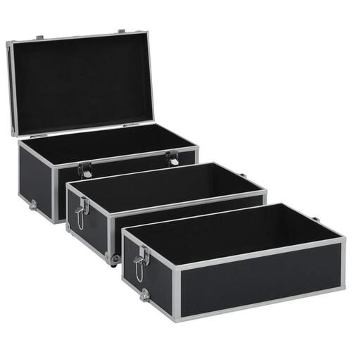Makeupkuffert 37 x 24 x 40 cm sort aluminium