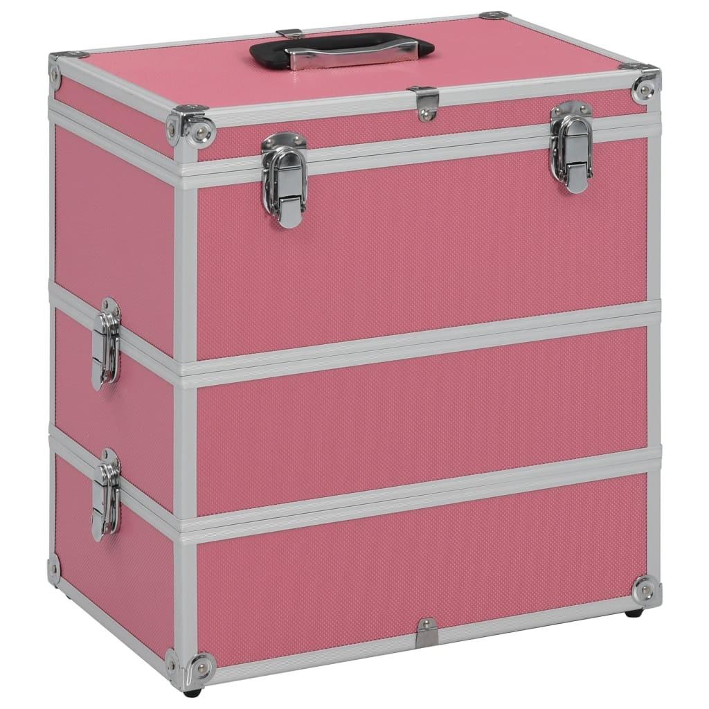 Makeupkuffert 37 x 24 x 40 cm pink aluminium