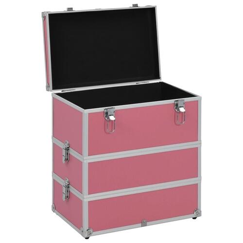 Makeupkuffert 37 x 24 x 40 cm pink aluminium