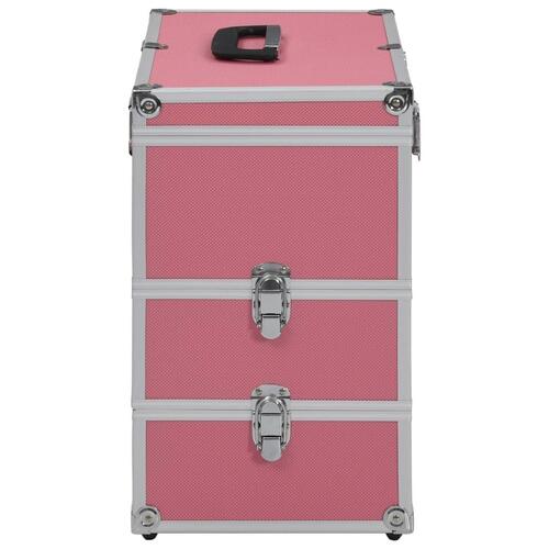 Makeupkuffert 37 x 24 x 40 cm pink aluminium