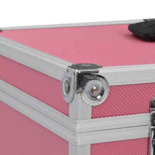 Makeupkuffert 37 x 24 x 40 cm pink aluminium
