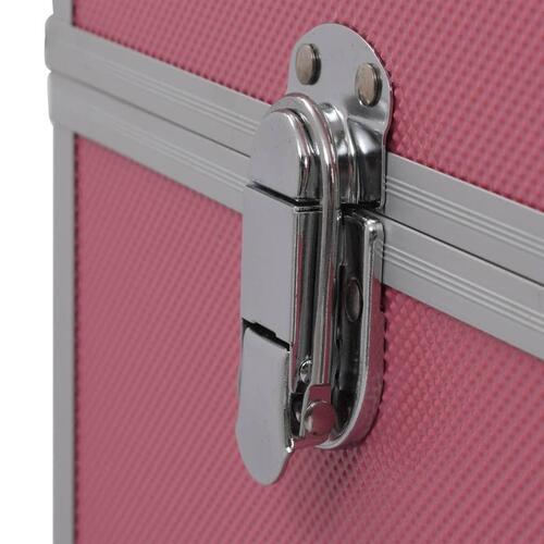 Makeupkuffert 37 x 24 x 40 cm pink aluminium