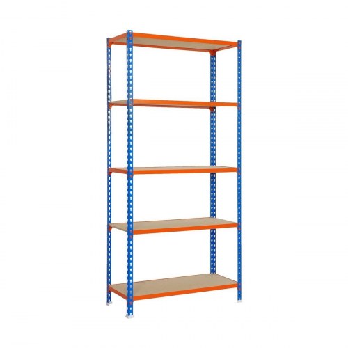 Simon Rack Maderclick 5/400 reol - metal med 5 hylder i spånplade, 180 × 90 × 40 cm