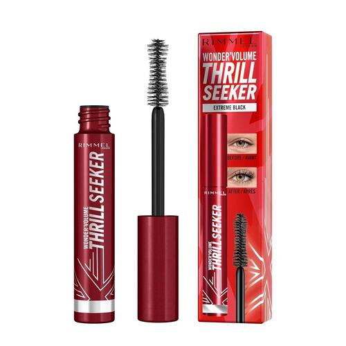 Mascara til Øjenvipper Rimmel London Wonder Volume Thrill Seeker Extreme Black 8 ml