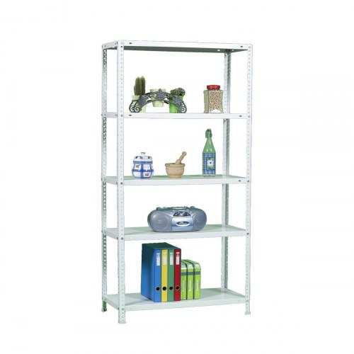Simon Rack Comfort 5/400 reol - metal, 5 hylder, hvid (180 × 90 × 40 cm)