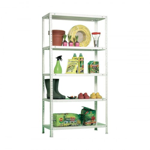 Simon Rack Comfort 5/400 reol - metal, 5 hylder, hvid (180 × 90 × 40 cm)