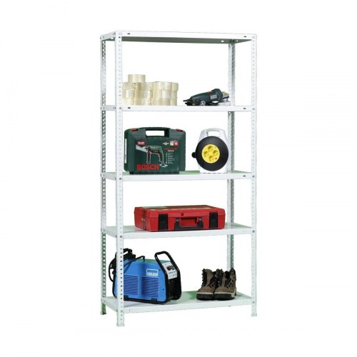 Simon Rack Comfort 5/400 reol - metal, 5 hylder, hvid (180 × 90 × 40 cm)