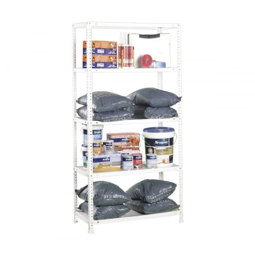 Simon Rack Comfort 5/400 reol - metal, 5 hylder, hvid (180 × 90 × 40 cm)