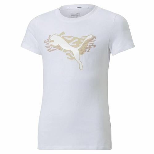 Børne Kortærmet T-shirt Puma Alpha Hvid 11-12 år