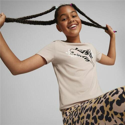 Børne Kortærmet T-shirt Puma Beige 11-12 år