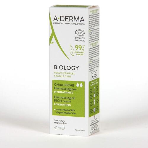 Fugtgivende ansigtscreme A-Derma Biology (40 ml)
