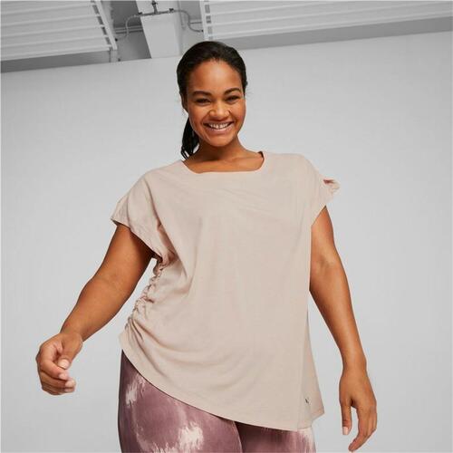 Kortærmet T-shirt til Kvinder Puma Studio Foundation Beige Lyserød S
