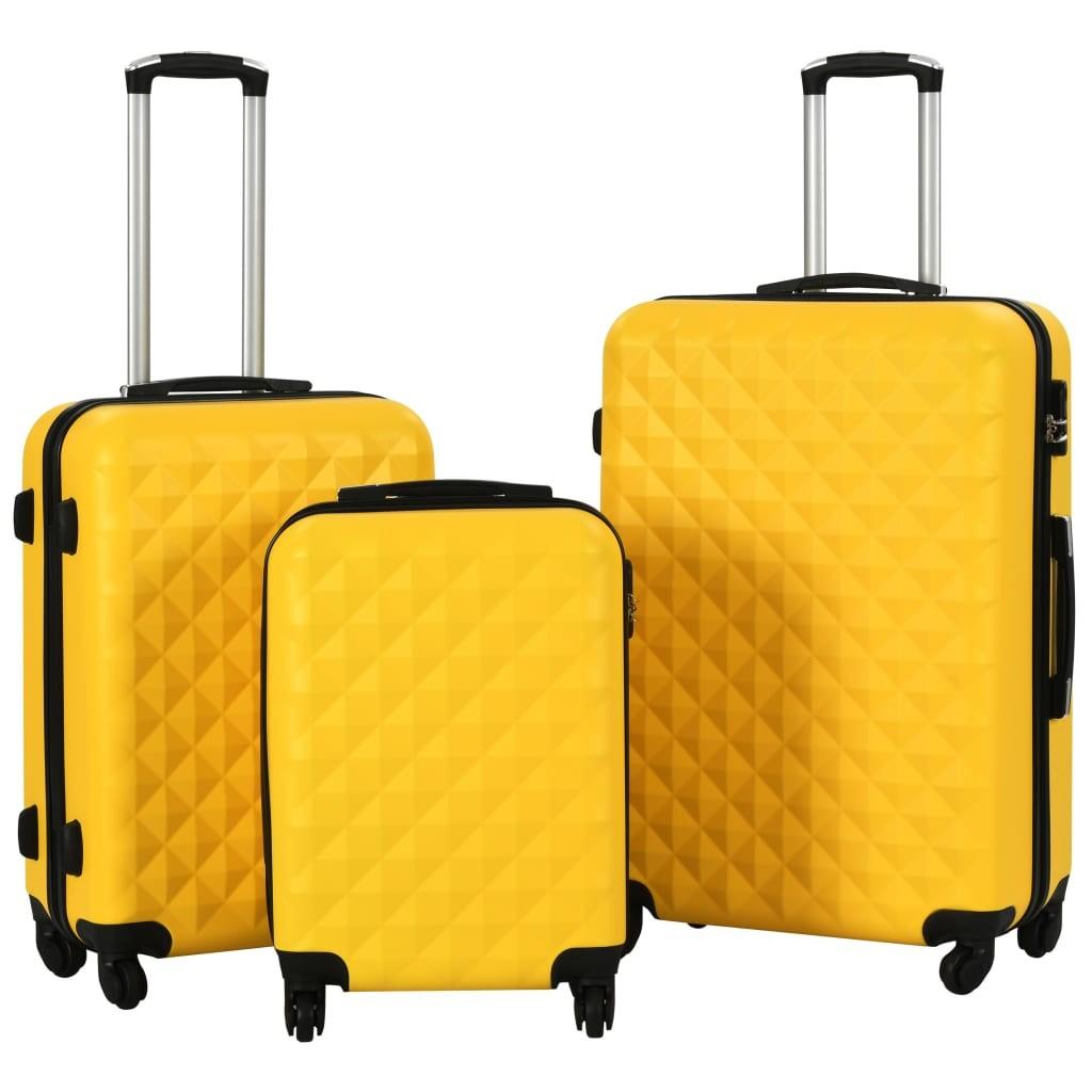 Kuffert sæt i 3 dele hardcase ABS gul