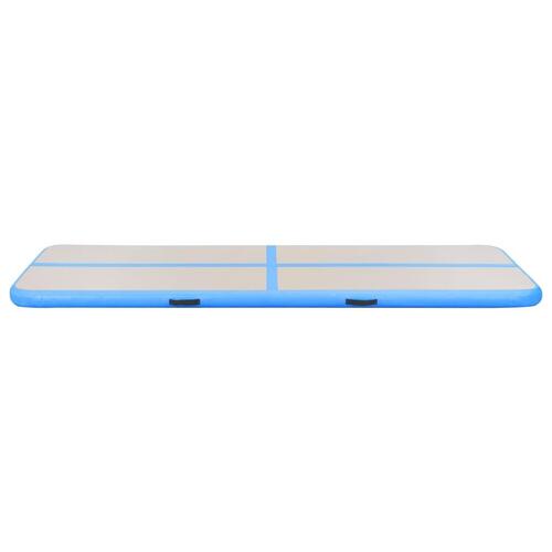 Oppustelig gymnastikmåtte med pumpe 300 x 100 x 10 cm PVC blå