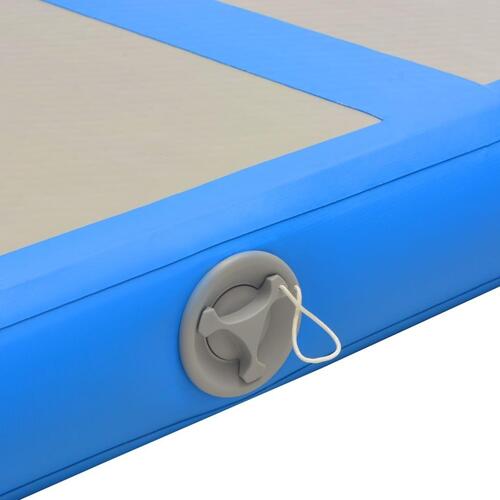 Oppustelig gymnastikmåtte med pumpe 300 x 100 x 10 cm PVC blå